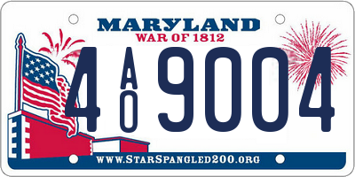 MD license plate 4AO9004