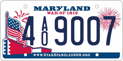 MD license plate 4AO9007