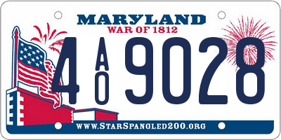 MD license plate 4AO9028