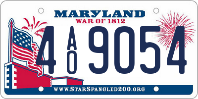 MD license plate 4AO9054