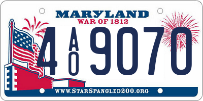 MD license plate 4AO9070