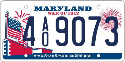 MD license plate 4AO9073