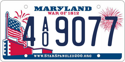 MD license plate 4AO9077