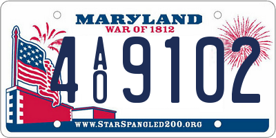 MD license plate 4AO9102
