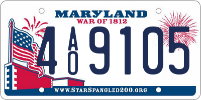 MD license plate 4AO9105