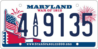 MD license plate 4AO9135