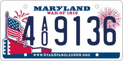 MD license plate 4AO9136