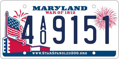 MD license plate 4AO9151