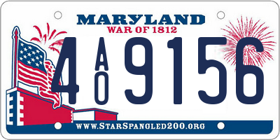 MD license plate 4AO9156