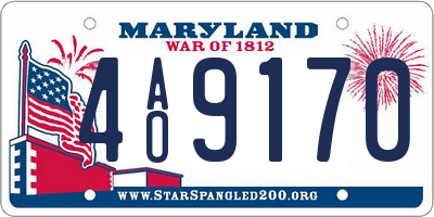 MD license plate 4AO9170