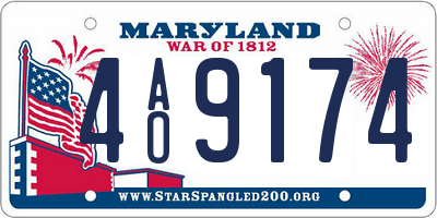 MD license plate 4AO9174