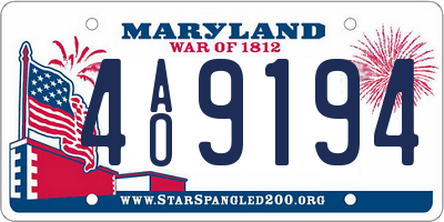 MD license plate 4AO9194