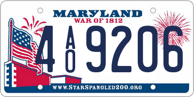 MD license plate 4AO9206