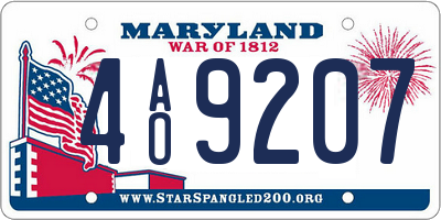 MD license plate 4AO9207