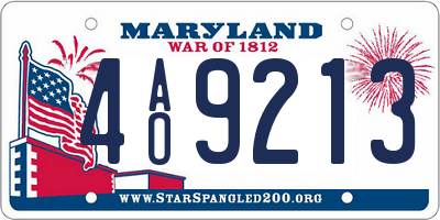 MD license plate 4AO9213