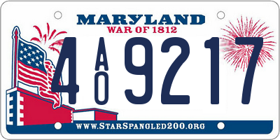 MD license plate 4AO9217