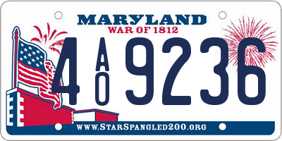 MD license plate 4AO9236