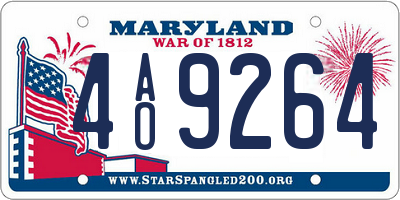 MD license plate 4AO9264
