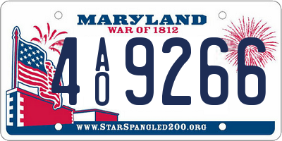 MD license plate 4AO9266