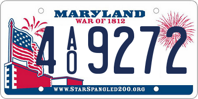 MD license plate 4AO9272