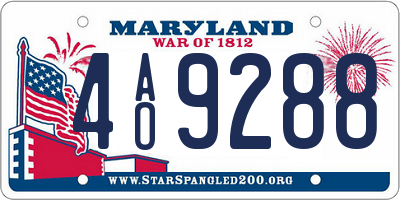 MD license plate 4AO9288