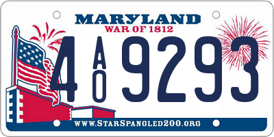 MD license plate 4AO9293