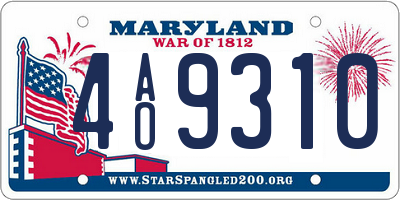 MD license plate 4AO9310