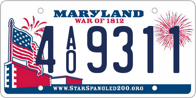 MD license plate 4AO9311