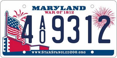 MD license plate 4AO9312