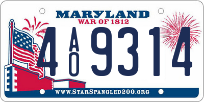 MD license plate 4AO9314