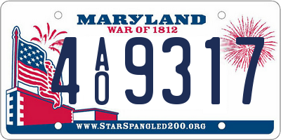 MD license plate 4AO9317