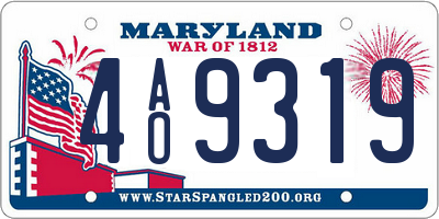 MD license plate 4AO9319