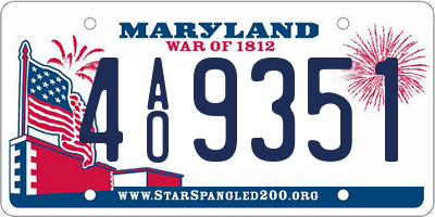 MD license plate 4AO9351