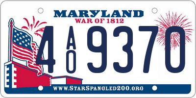 MD license plate 4AO9370