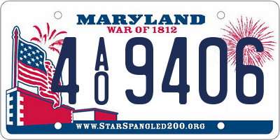 MD license plate 4AO9406