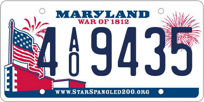 MD license plate 4AO9435