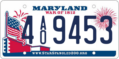 MD license plate 4AO9453