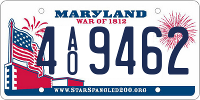 MD license plate 4AO9462