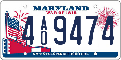 MD license plate 4AO9474