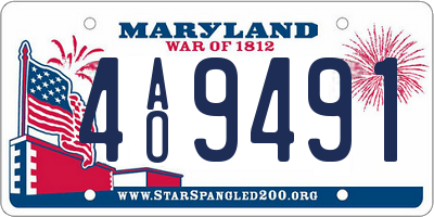 MD license plate 4AO9491
