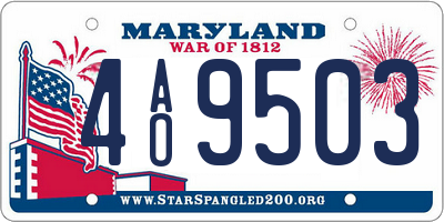 MD license plate 4AO9503
