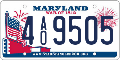 MD license plate 4AO9505