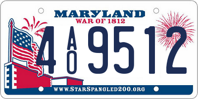 MD license plate 4AO9512