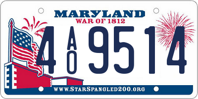 MD license plate 4AO9514