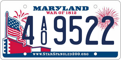 MD license plate 4AO9522