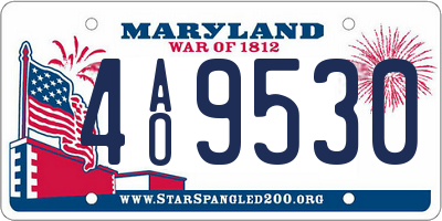 MD license plate 4AO9530