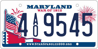 MD license plate 4AO9545
