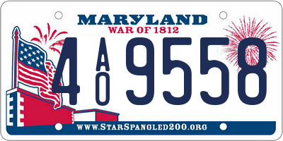 MD license plate 4AO9558