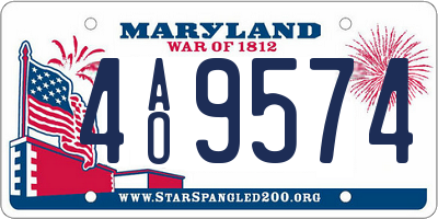 MD license plate 4AO9574