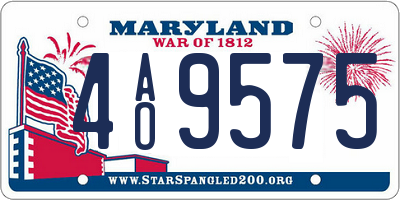 MD license plate 4AO9575